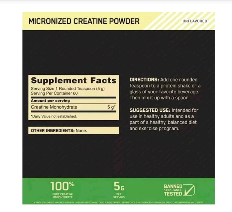 Suplemento Optimum Nutrition Creatine Monohidratada 300g