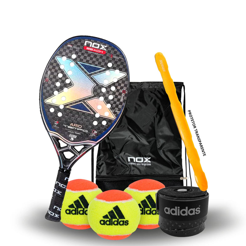 Raquete de Beach Tennis AR10 TEMPO - NOX BEACH + KIT
