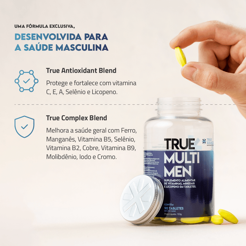 Multivitamínico Homens True Multi Men com Coenzima Q10 90 tabletes - True Source